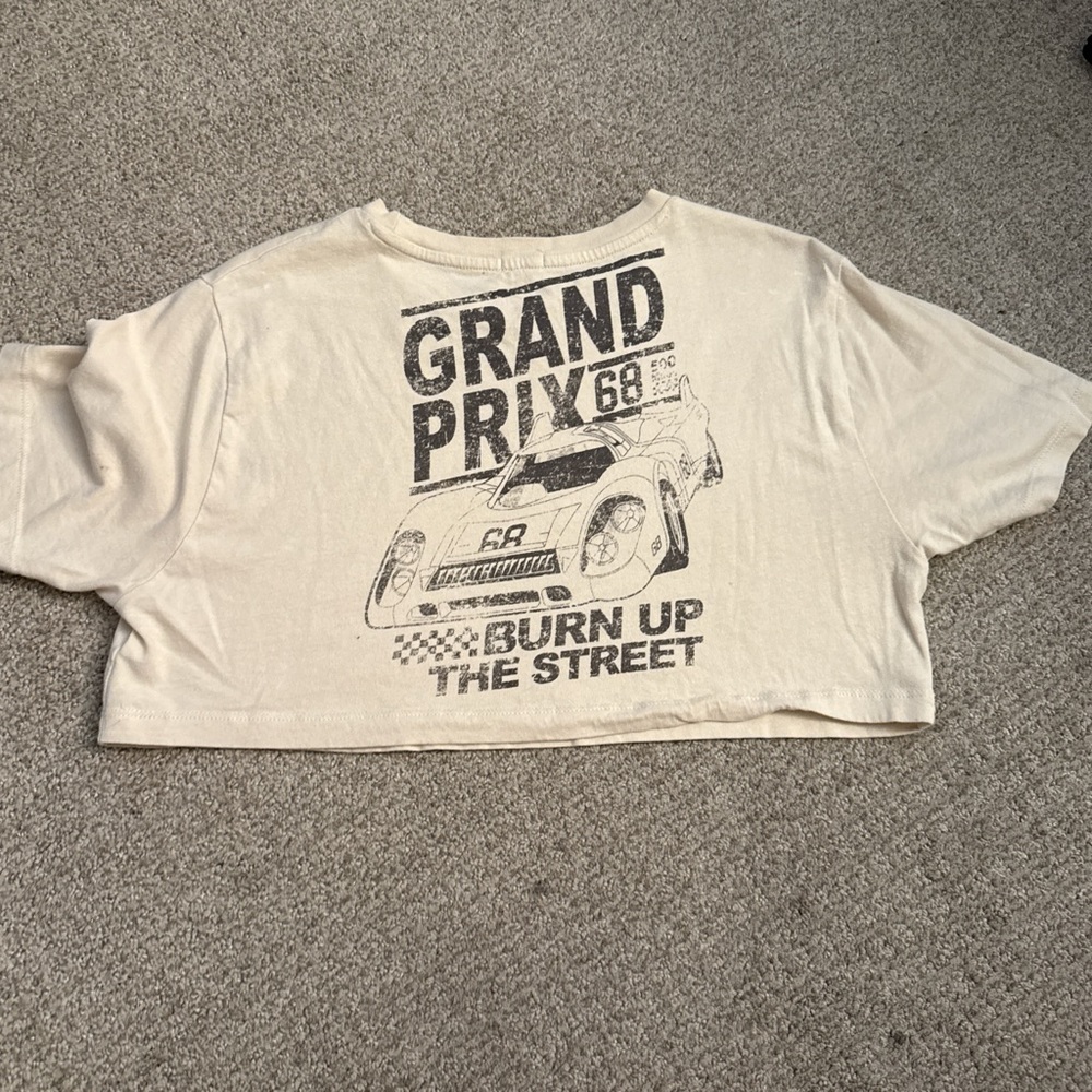 Garage Cream Short Sleeve Tee with Graphic Print